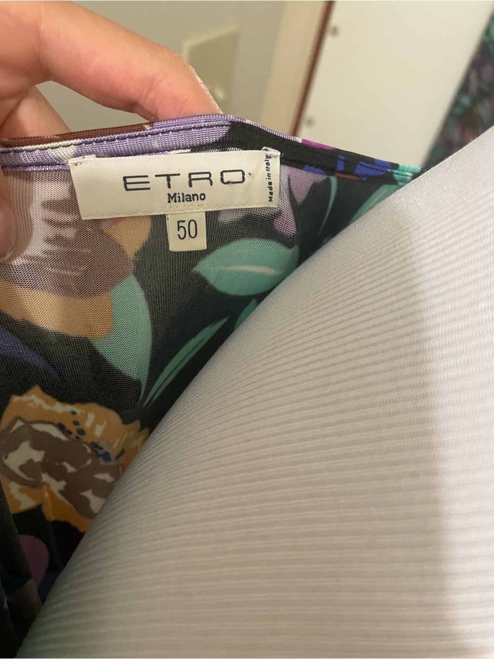 Etro Black Maxi Dress with Purple, Teal & Gold Floral Print - Picture 9 of 11